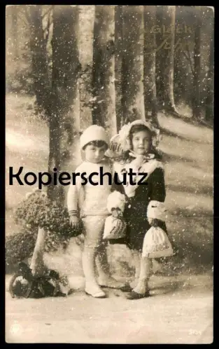 ALTE POSTKARTE VIEL GLÜCK ZUM NEUEN JAHRE KINDER NEUJAHR Pilz Hufeisen Geld Mushroom Money Horseshoe new year