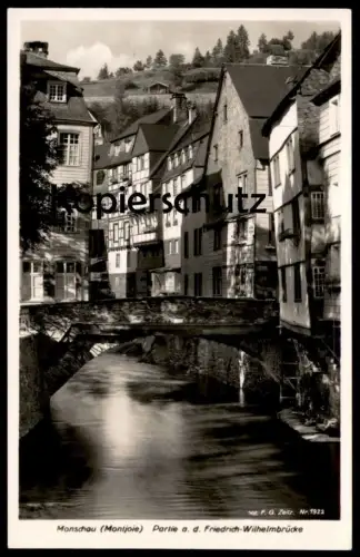 ALTE POSTKARTE MONSCHAU MONTJOIE PARTIE AN DER FRIEDRICH-WILHELMBRÜCKE PHOTO F. G. ZEITZ NR. 1922 Cafe Conditorei AK cpa