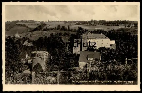 ALTE POSTKARTE MONSCHAU MONTJOIE BURGRUINE UND JUGENDHERBERGE KRAPOHL NR. 17784 Ansichtskarte cpa postcard AK
