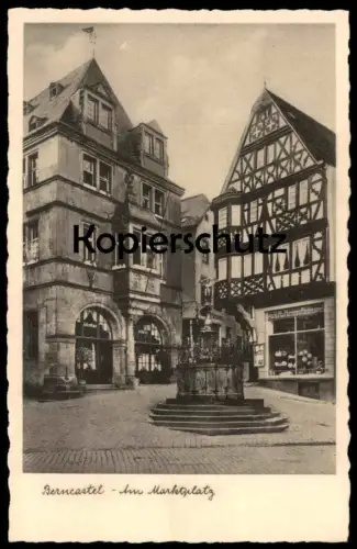 ALTE POSTKARTE BERNCASTEL AM MARKTPLATZ BRUNNEN KELLERKLAUSE J. M. MEYER Bernkastel-Kues Ansichtskarte AK cpa postcard