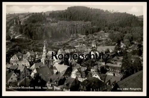 ALTE POSTKARTE MONSCHAU MONTJOIE BLICK VON DER BURG IKRA ECHTE FOTOGRAFIE NR. 4393 Ansichtskarte AK cpa postcard