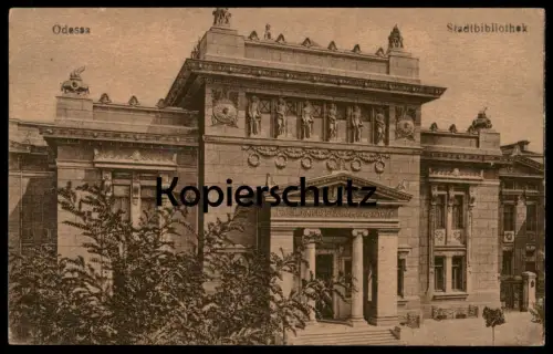 ALTE POSTKARTE ODESSA STADTBIBLIOTHEK UKRAINE Bibliothek Library Bibliotheque Ansichtskarte AK cpa postcard
