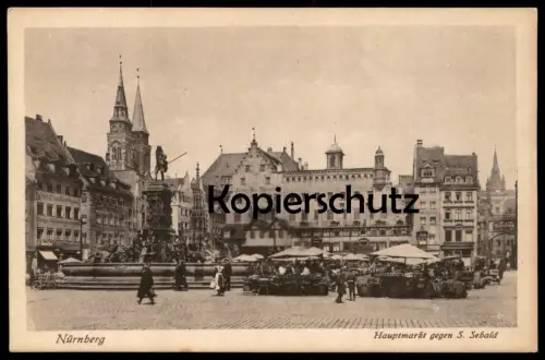 ALTE POSTKARTE NÜRNBERG HAUPTMARKT GEGEN S. SEBALD Markt market Fritz Engelhardt Georg Joh. Meier Ansichtskarte postcard