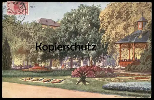 ALTE KÜNSTLER POSTKARTE DRESDEN GROSSER GARTEN 1912 garden Verlag Monopol Ansichtskarte AK cpa postcard