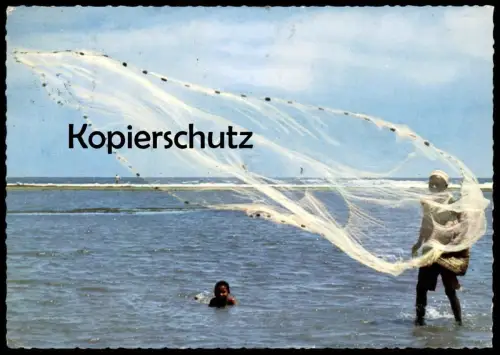 ÄLTERE POSTKARTE FISCHEREI FISHING ON THE COAST Afrika Edition East Africa Kenya Kenia Ansichtskarte AK cpa postcard