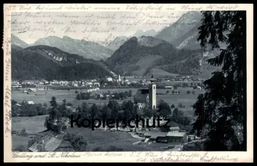 ALTE POSTKARTE GOLLING UND ST. NIKOLAUS 1925 bei Hallein Salzburg Ansichtskarte AK cpa postcard