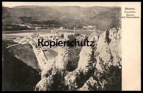 ALTE POSTKARTE BEURON DONAUTHAL MIT PETERSFELSEN PANORAMA Donautal bei Sigmaringen Ansichtskarte AK cpa postcard