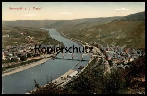 ALTE POSTKARTE BERNCASTEL AN DER MOSEL BERNKASTEL-KUES PANORAMA Totalansicht Total cpa postcard AK Ansichtskarte