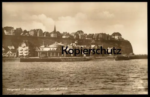 ALTE POSTKARTE INSEL HELGOLAND BIOLOGISCHE ANSTALT UND KURHAUS Biologie Ansichtskarte AK cpa postcard