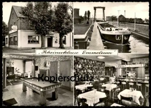 ÄLTERE POSTKARTE SCHLEUSE EMMELSUM BILLARD Billiards Billiard Cargo Ship Dujardin Union-Bier Beer écluse sluice AK cpa