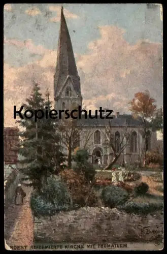 ALTE POSTKARTE SOEST REFORMIERTE KIRCHE MIT THOMÄTURM OILETTE RAPHAEL TUCK THOMAE Postcard No. 743 Tucks Ansichtskarte