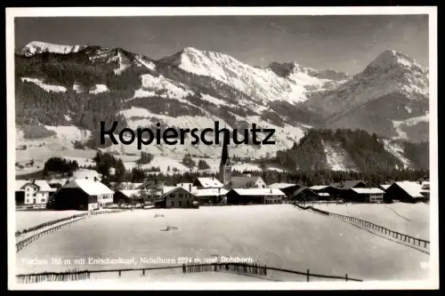 ALTE POSTKARTE FISCHEN IM ALLGÄU Nebelhorn Rubihorn Entschenkopf im Winter Schnee Hiver Snow Neige cpa postcard AK