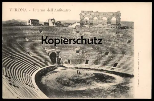 ALTE POSTKARTE VERONA INTERNO DELL' ANFITEATRO Teatro Theater Theatre Amphitheater amphitheatre Arena cpa postcard AK