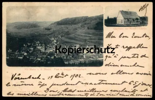 ALTE POSTKARTE VÖHRENBACH GASTHAUS ZUR FRIEDRICHSHÖHE POST & STATION Voehrenbach cpa postcard AK Ansichtskarte