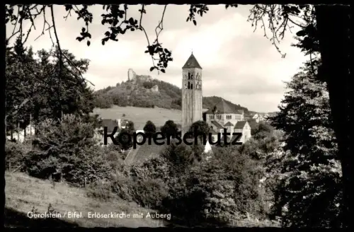 ÄLTERE POSTKARTE GEROLSTEIN EIFEL ERLÖSERKIRCHE MIT AUBERG Kirche church église Ansichtskarte AK cpa postcard