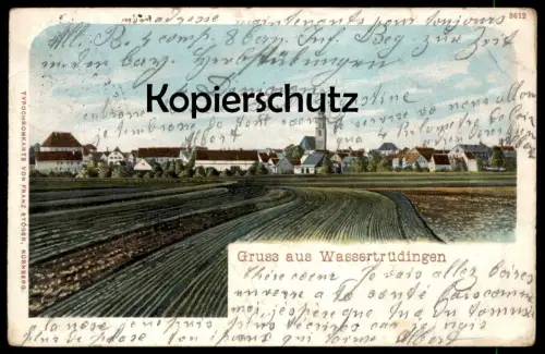 ALTE POSTKARTE GRUSS AUS WASSERTRÜDINGEN PANORAMA 1904 bei Gunzenhausen Ansbach Ansichtskarte AK cpa postcard