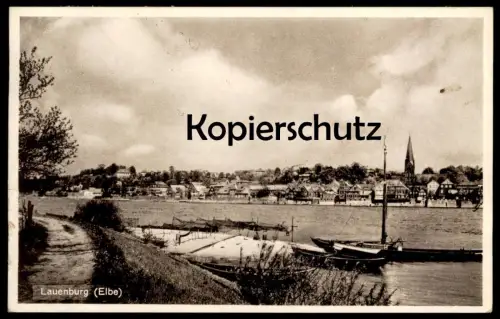 ALTE POSTKARTE LAUENBURG ELBE 1931 Fischer fishing boat barque de pêche Schleswig Holstein cpa postcard Ansichtskarte AK