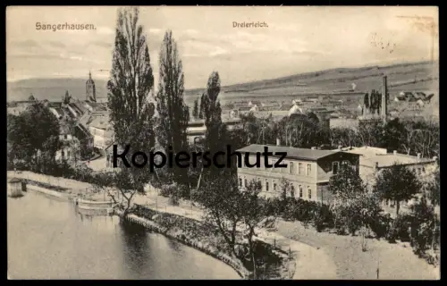 ALTE POSTKARTE SANGERHAUSEN DREIERTEICH 1916 PANORAMA Feldpoststempel cachet Feldpost Ansichtskarte AK cpa postcard