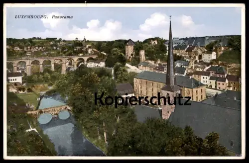ALTE POSTKARTE LUXEMBOURG PANORAMA LUXEMBURG Kirche church église Vallée de Clausen Viadukt Viaduc cpa postcard AK