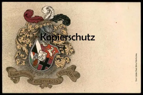 ALTE POSTKARTE MÜNSTER STUDENTICA STUDENTIKA CHERUSCIA TREU FEST WAHR Burschenschaft Ansichtskarte postcard cpa