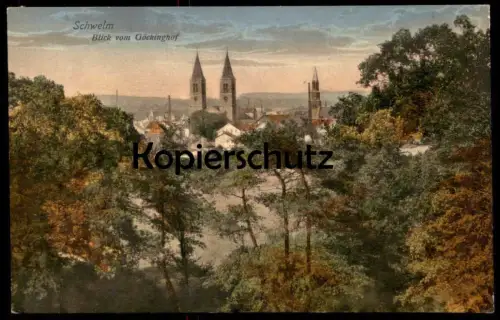ALTE POSTKARTE SCHWELM BLICK VOM GÖCKINGHOF PANORAMA Ansichtskarte AK cpa postcard