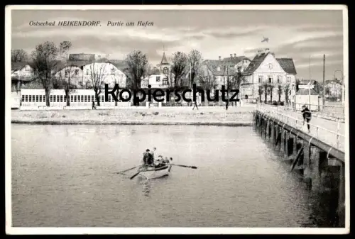 ALTE POSTKARTE KIEL HEIKENDORF PARTIE AM HAFEN RATHAUS 1943 Ansichtskarte AK cpa postcard