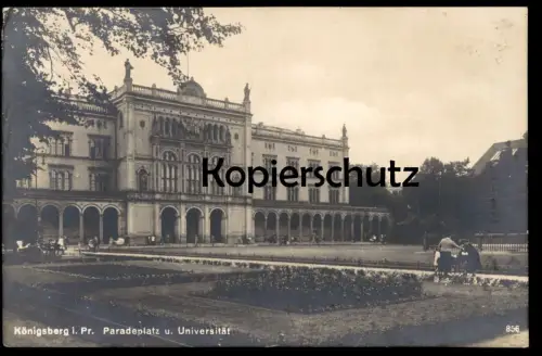 ALTE POSTKARTE KÖNIGSBERG PARADEPLATZ UND UNIVERSITÄT Krolewiec Kaliningrad Ostpreussen Kinderwagen pram poussette cpa