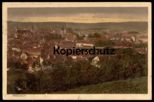 ALTE POSTKARTE ANSBACH BAYERN PANORAMA TOTALANSICHT Gesamtansicht Total Totale Ansichtskarte AK postcard cpa