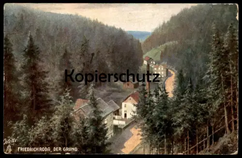 ALTE KÜNSTLER POSTKARTE FRIEDRICHRODA DER GRUND 1911 RAPHAEL TUCK'S OILETTE No. 649 B Ansichtskarte AK postcard cpa