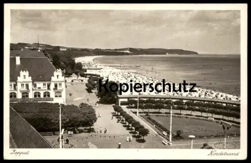 ALTE POSTKARTE ZOPPOT SOPOT NORDSTRAND Feldpost Stempel Danzig 5 1940 2. Inf. Ers. Bat. 60 Ansichtskarte AK postcard cpa