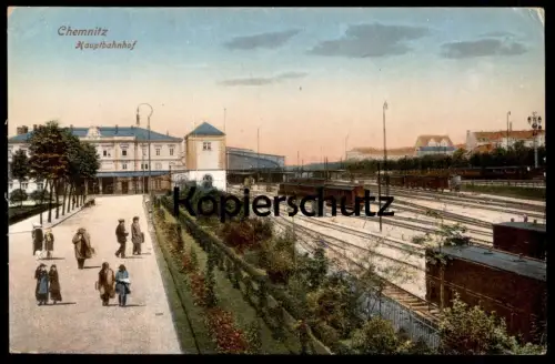 ALTE POSTKARTE CHEMNITZ HAUPTBAHNHOF Bahnhof Zug Waggon Züge station gare train postcard cpa Ansichtskarte AK