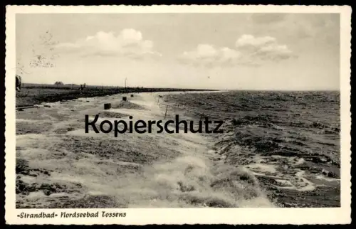 ÄLTERE POSTKARTE STRANDBAD TOSSENS Butjadingen Burhave b. Nordenham Meer Wellen sea swell mouvement de la mer postcard