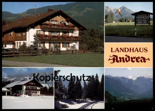 POSTKARTE FISCHEN IM ALLGÄU LANDHAUS ANDREA BURGI & JOHANNES MAYR Opel Flaggen Flagge flag Ansichtskarte AK postcard cpa