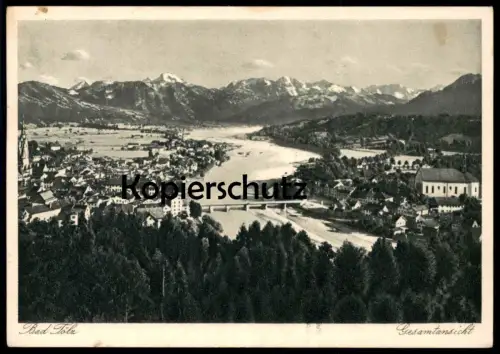 ALTE POSTKARTE BAD TÖLZ GESAMTANSICHT 1936 PANORAMA Totalansicht Total AK Ansichtskarte postcard cpa Bayern