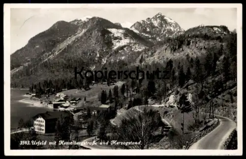 ÄLTERE POSTKARTE URFELD AM WALCHENSEE Kesselbergstraße & Herzogstand Gebirgspass road route de col cpa postcard AK