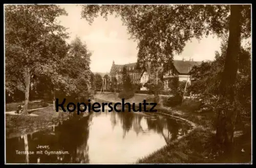 ALTE POSTKARTE JEVER TERRASSE MIT GYMNASIUM 1933 TRINKS Schule school école AK Ansichtskarte cpa postcard