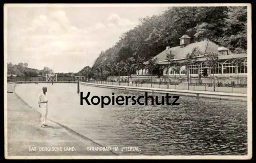 ALTE POSTKARTE STRANDBAD IM ITTERTAL SOLINGEN DAS BERGISCHE LAND SCHWIMMBAD PISCINE SWIMMING POOL BAD BATH Ansichtskarte