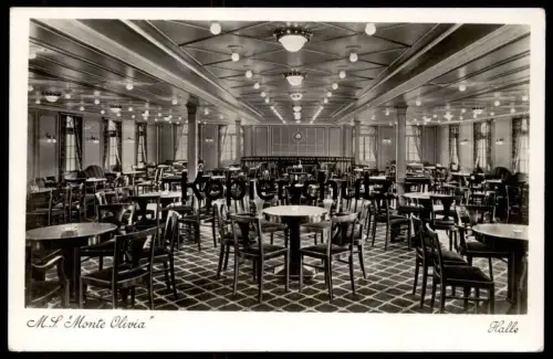 ALTE POSTKARTE DAMPFER M.S. MONTE OLIVIA HALLE STEAMER SHIP STEAMSHIP SCHIFF AK Ansichtskarte postcard cpa