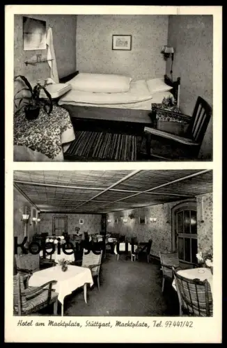 ALTE POSTKARTE STUTTGART HOTEL AM MARKTPLATZ ZELLER Ansichtskarte AK cpa postcard