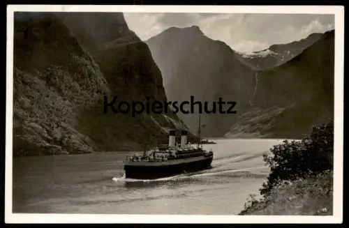 ALTE POSTKARTE DAMPFER M.S. MONTE OLIVIA NAEROFJORD Narofjord Norge norway Norwegen STEAMER SHIP STEAMSHIP SCHIFF AK cpa