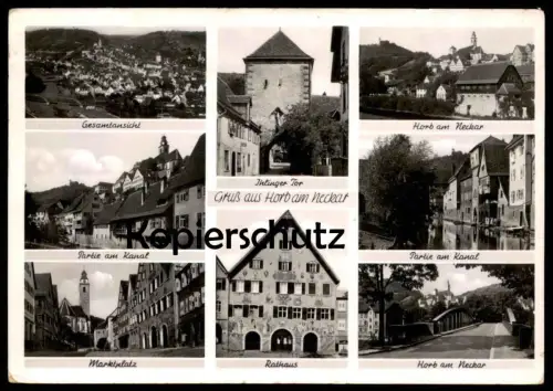 ALTE POSTKARTE GRUSS AUS HORB AM NECKAR PARTIE AM KANAL IHLINGER TOR GESAMTANSICHT Ansichtskarte AK postcard cpa