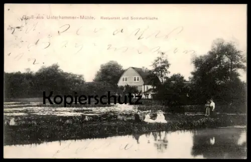 ALTE POSTKARTE GRUSS AUS UNTERHAMMER-MÜHLE SOMMERFRISCHE Luckau ? Regnitzlosau ? Unterhammermühle Ansichtskarte AK cpa