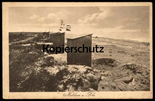 ALTE POSTKARTE NIEBLUM AUF FÖHR Umkleiden am Strand Insel beach plage Ansichtskarte AK cpa postcard