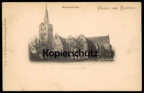 ALTE POSTKARTE GRUSS AUS HERFORD MÜNSTERKIRCHE VERLAG W. MENCKHOFF Kirche church église Ansichtskarte AK cpa postcard