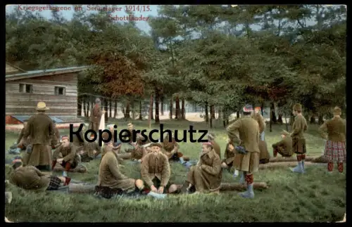 ALTE POSTKARTE SENNELAGER BEI PADERBORN KRIEGSGEFANGENE SCHOTTLÄNDER Schottland scotland scottish soldiers kilt postcard