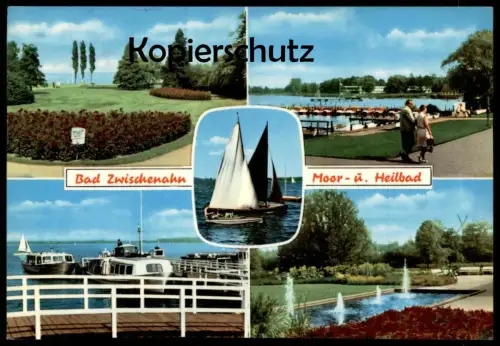 POSTKARTE BAD ZWISCHENAHN MOOR- & HEILBAD Schiff Schiffe ship ships Rosen Rose Ehepaar couple Ansichtskarte postcard cpa