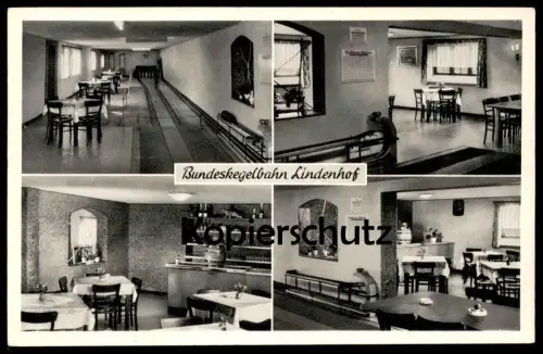 ALTE POSTKARTE WARSTEIN BUNDESKEGELBAHN LINDENHOF Kegel kegeln jeu de quilles quille ninepins Ansichtskarte cpa postcard