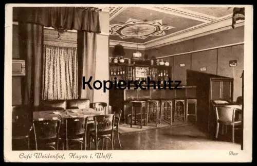 ALTE POSTKARTE HAGEN IN WESTFALEN CAFÉ WEIDENHOF 1928 Theke Inh. Wilhelm Piepenstock Ansichtskarte AK cpa postcard