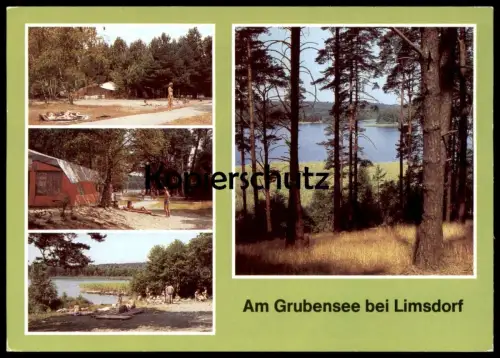 ÄLTERE POSTKARTE GRUBENSEE BEI LIMSDORF KREIS BEESKOW STORKOW Brandenburg Zelt tent tente Camping AK Ansichtskarte cpa