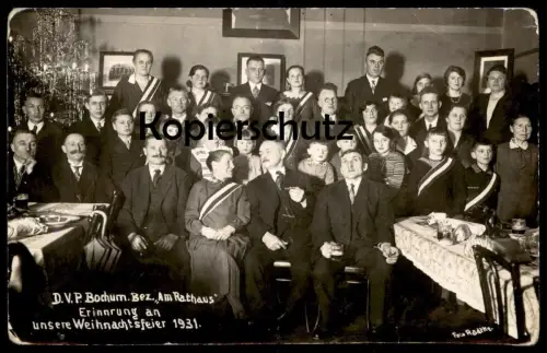 ALTE POSTKARTE BOCHUM D.V.P. WEIHNACHTSFEIER 1931 Demokratische Volkspartei FDP party parti Ansichtskarte cpa postcard